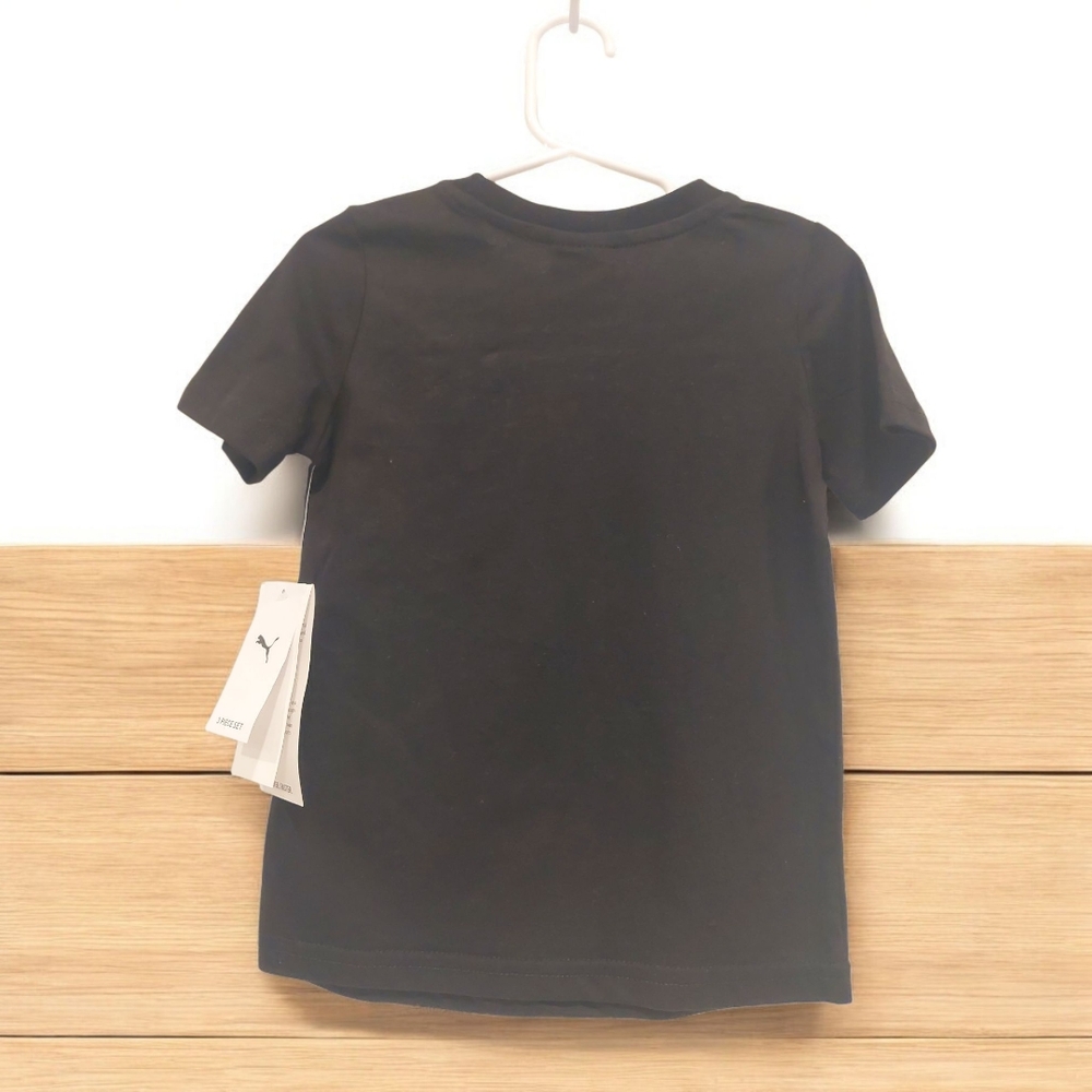 Puma Black and White Short Sleeve Tee with Iconic Logo - Picture 4 of 7